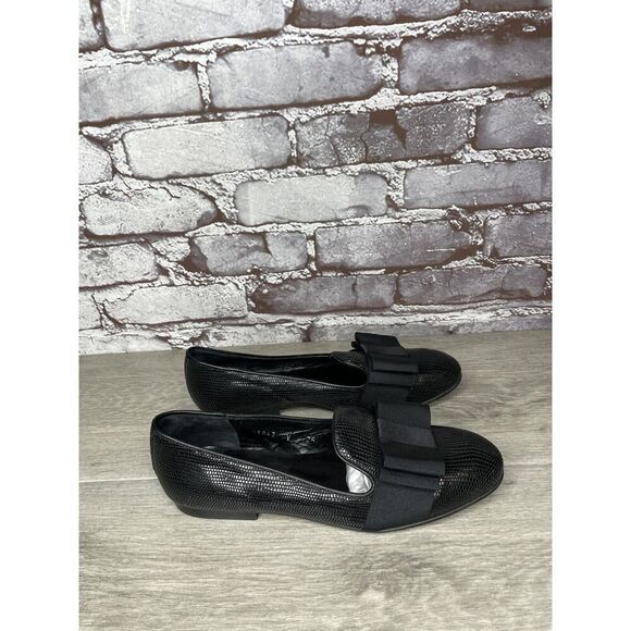 Ted & Muffy Black Leather Bow Slip On Heel Pump Shoes Women’s Sz 36EU/6M US - Picture 13 of 16